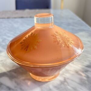 Vintage Glass MCM Dish with Lid 6”